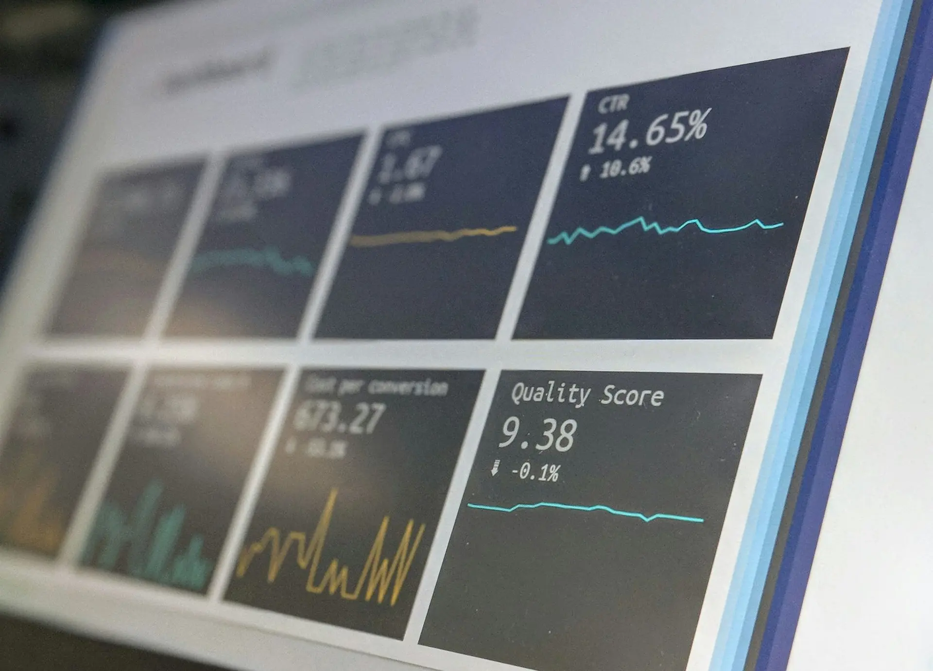 Close-up of a monitoring dashboard with key metrics