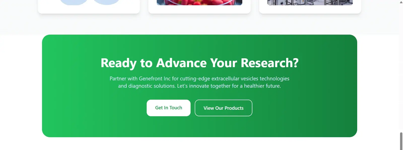 Genefront Inc product screen 2